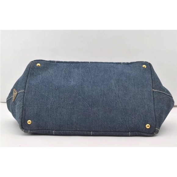 Authentic Prada Denim Blue Canapa Tote + Wallet! - Picture 9 of 13